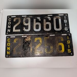 Antique Authentic Connecticut License Plates